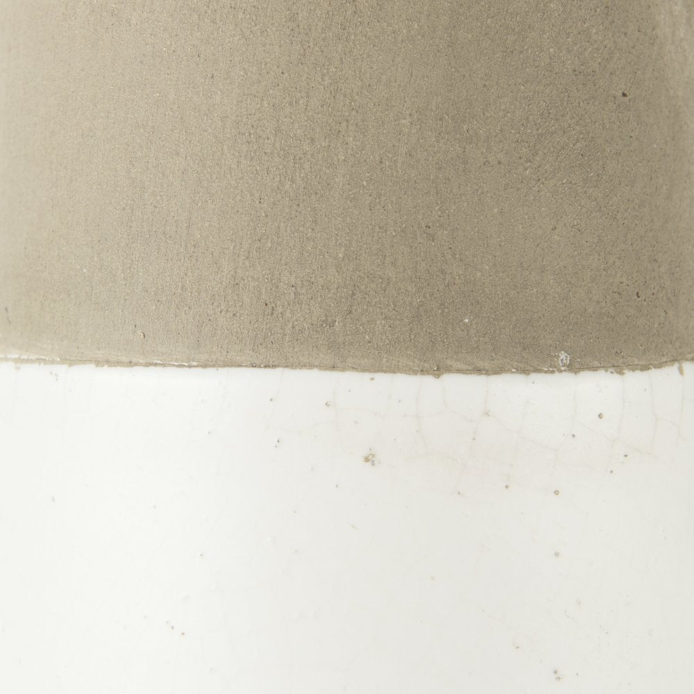 Garand Large 18.8H Two-Toned White Natural Ceramic Jug