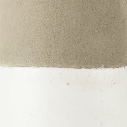 Garand Large 18.8H Two-Toned White Natural Ceramic Jug