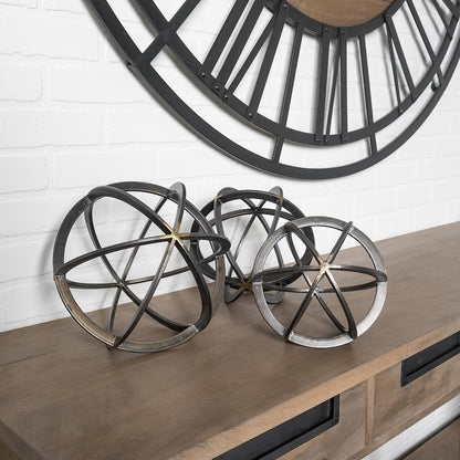 Galenna (Small) 8L x 8W Black Metal Circular Decorative Orb