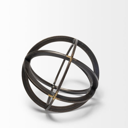 Galenna (Small) 8L x 8W Black Metal Circular Decorative Orb