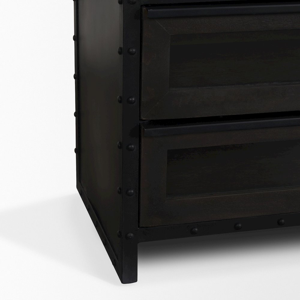 72.3" H Dark Brown Metal Brown Wood And Glass Door Display Cabinet