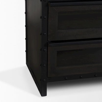 72.3" H Dark Brown Metal Brown Wood And Glass Door Display Cabinet
