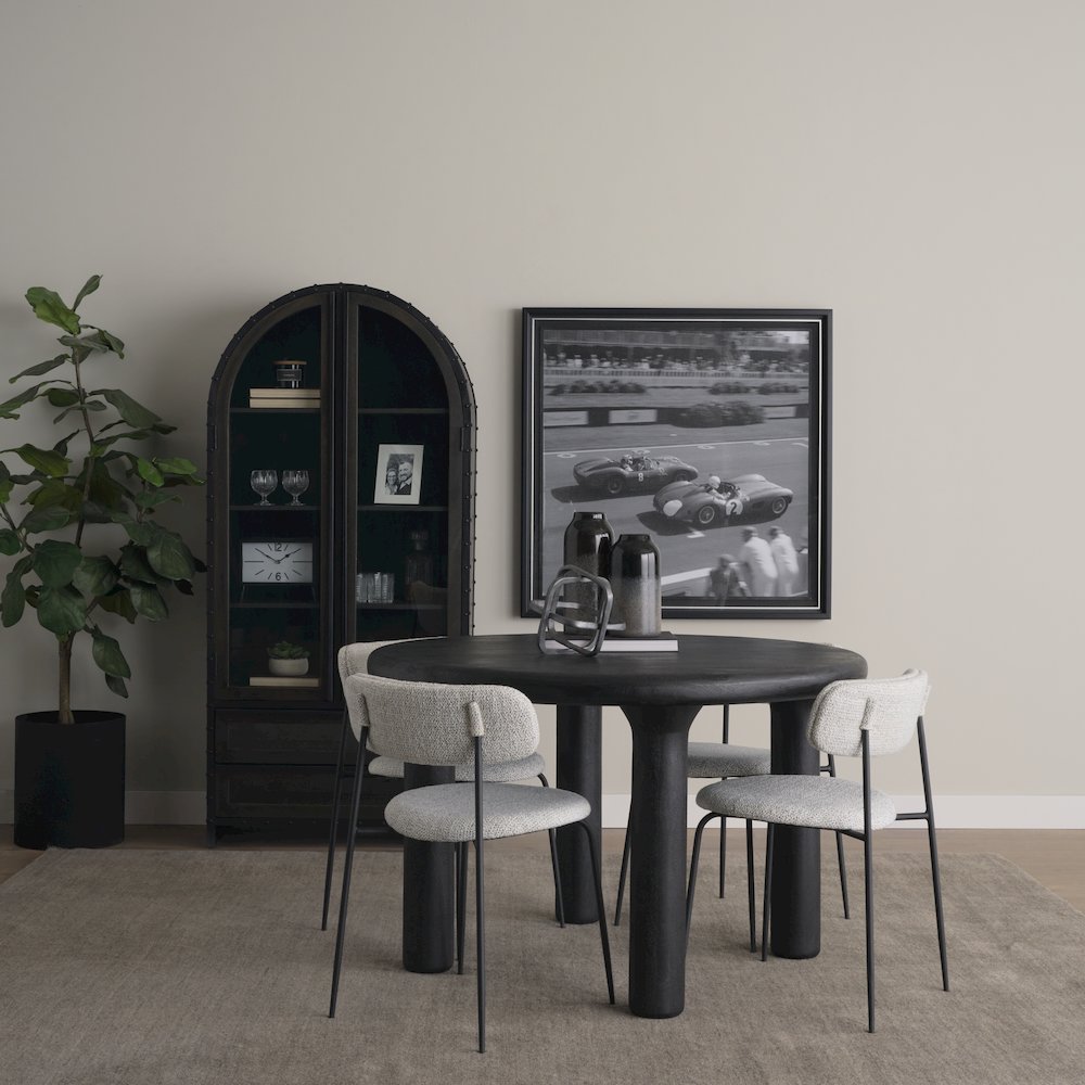 72.3" H Dark Brown Metal Brown Wood And Glass Door Display Cabinet