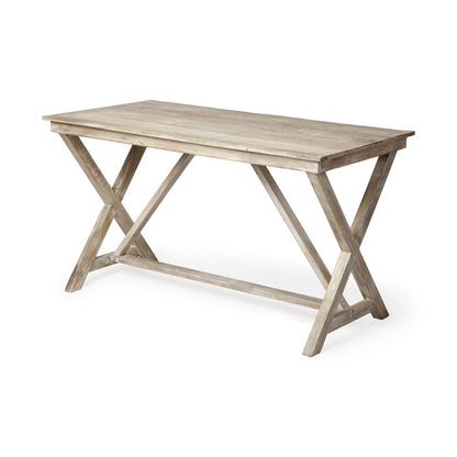 Tracy 54L x 28W Natural X Frame Wood Office Desk