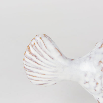 Spike (Large) 10L x 6W Off-White Ceramic Puffer Fish