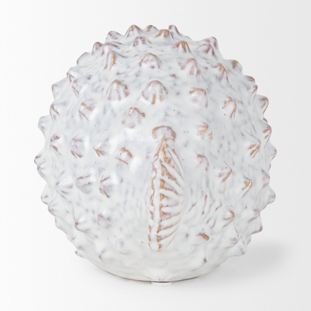 Spike (Large) 10L x 6W Off-White Ceramic Puffer Fish