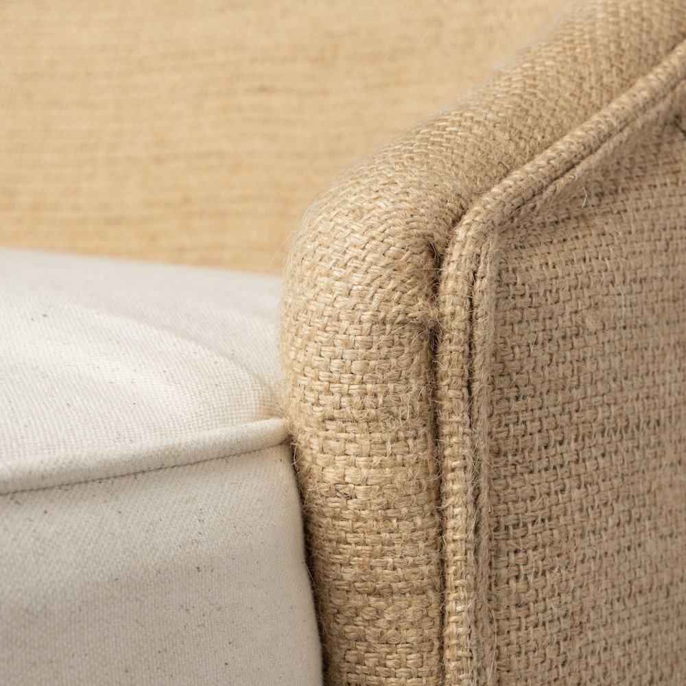 30.5" Seat Height Cream/Beige Fabric Seat Brown Wood Frame Bar Stool
