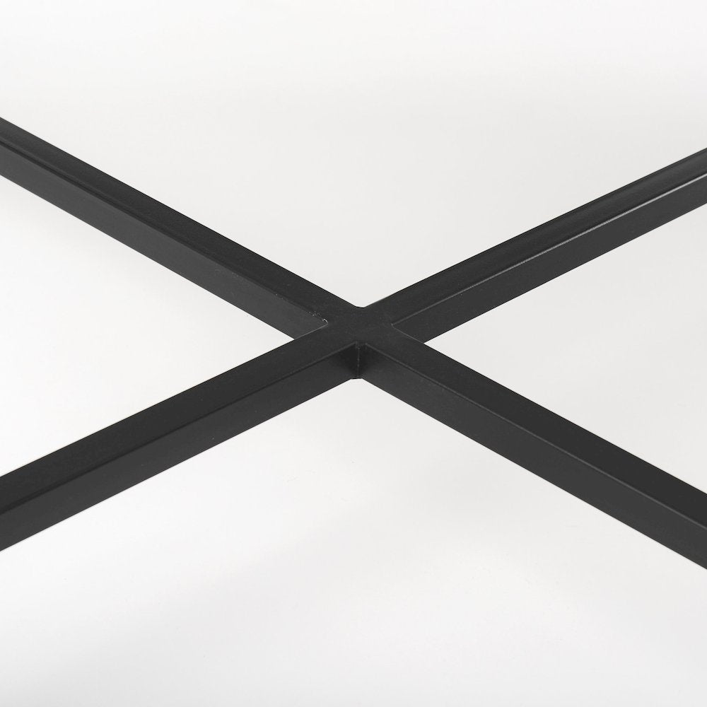 30X30 White Marble Top Black Metal Base Coffee Table