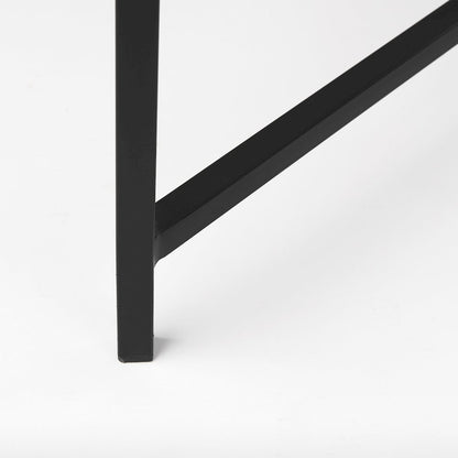 30X30 White Marble Top Black Metal Base Coffee Table
