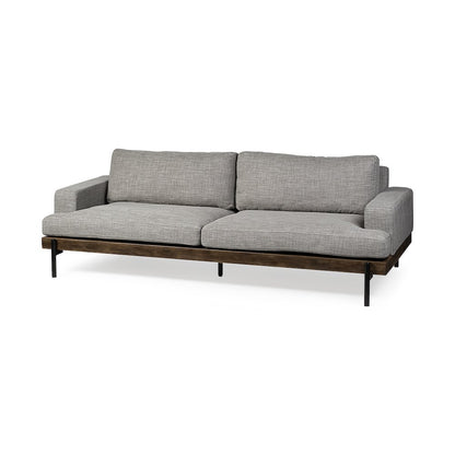 Colburne 95" Gray Upholstered Three Seater Sofa