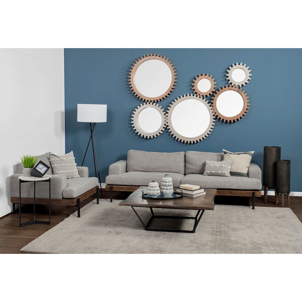 Colburne 95" Gray Upholstered Three Seater Sofa
