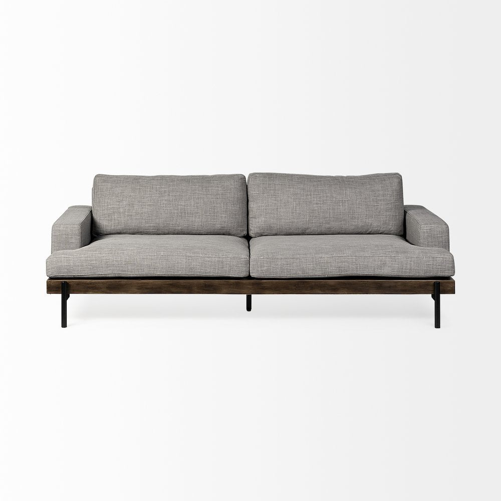 Colburne 95" Gray Upholstered Three Seater Sofa