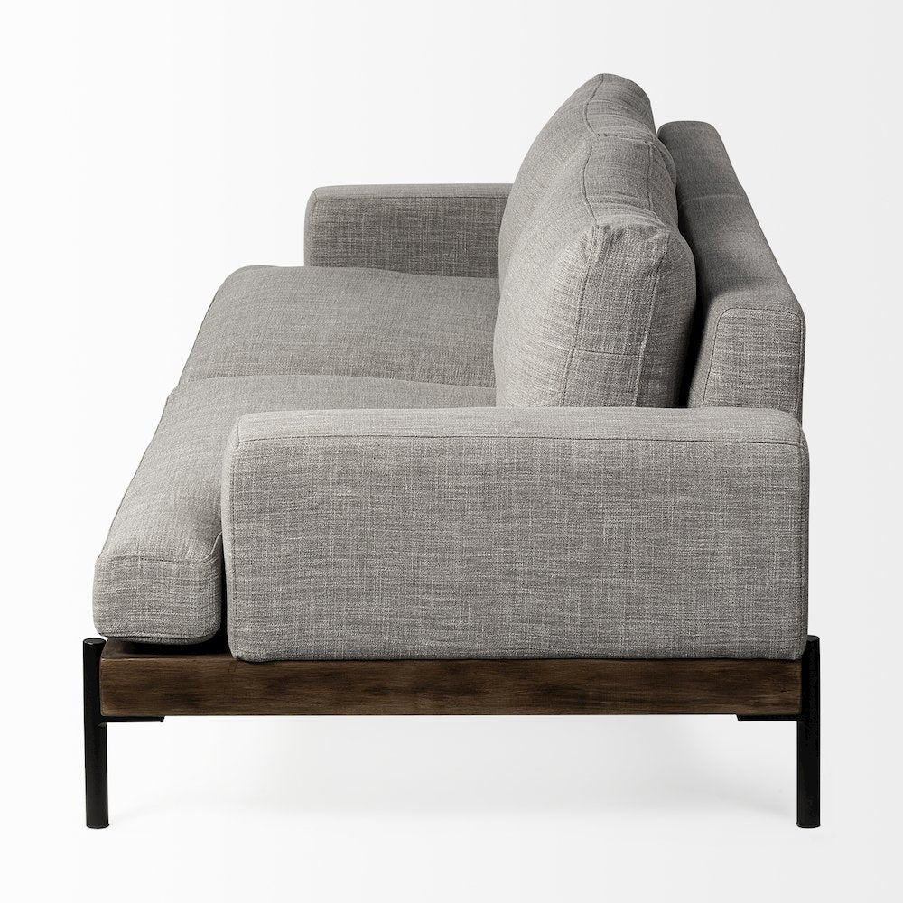 Colburne 95" Gray Upholstered Three Seater Sofa