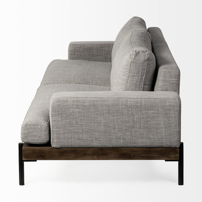 Colburne 95" Gray Upholstered Three Seater Sofa