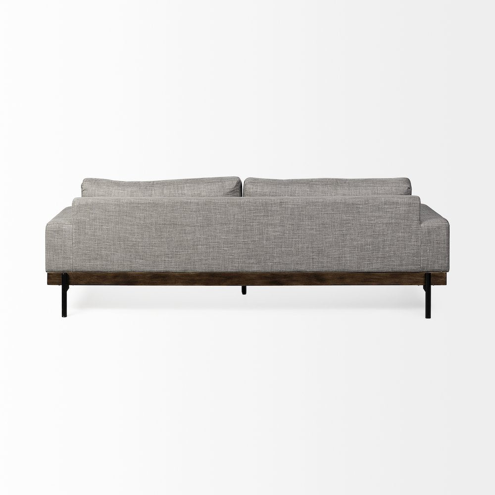 Colburne 95" Gray Upholstered Three Seater Sofa