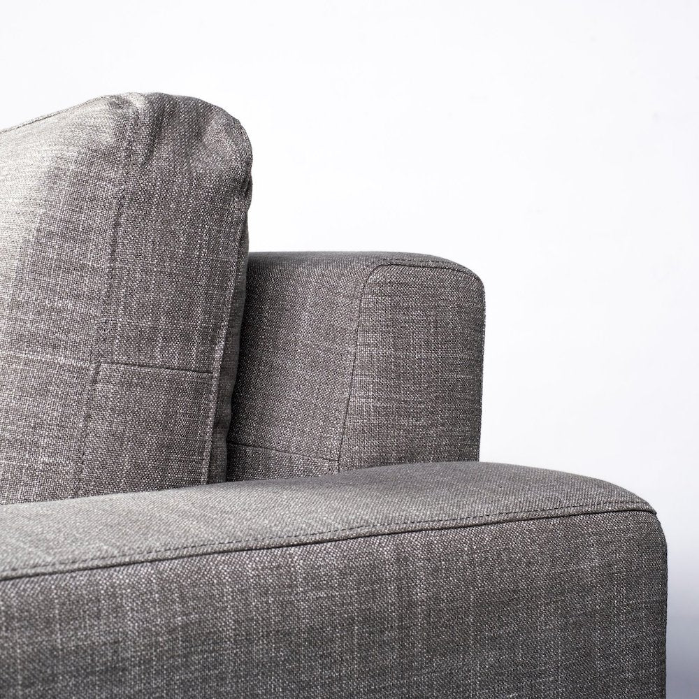 Colburne 95" Gray Upholstered Three Seater Sofa