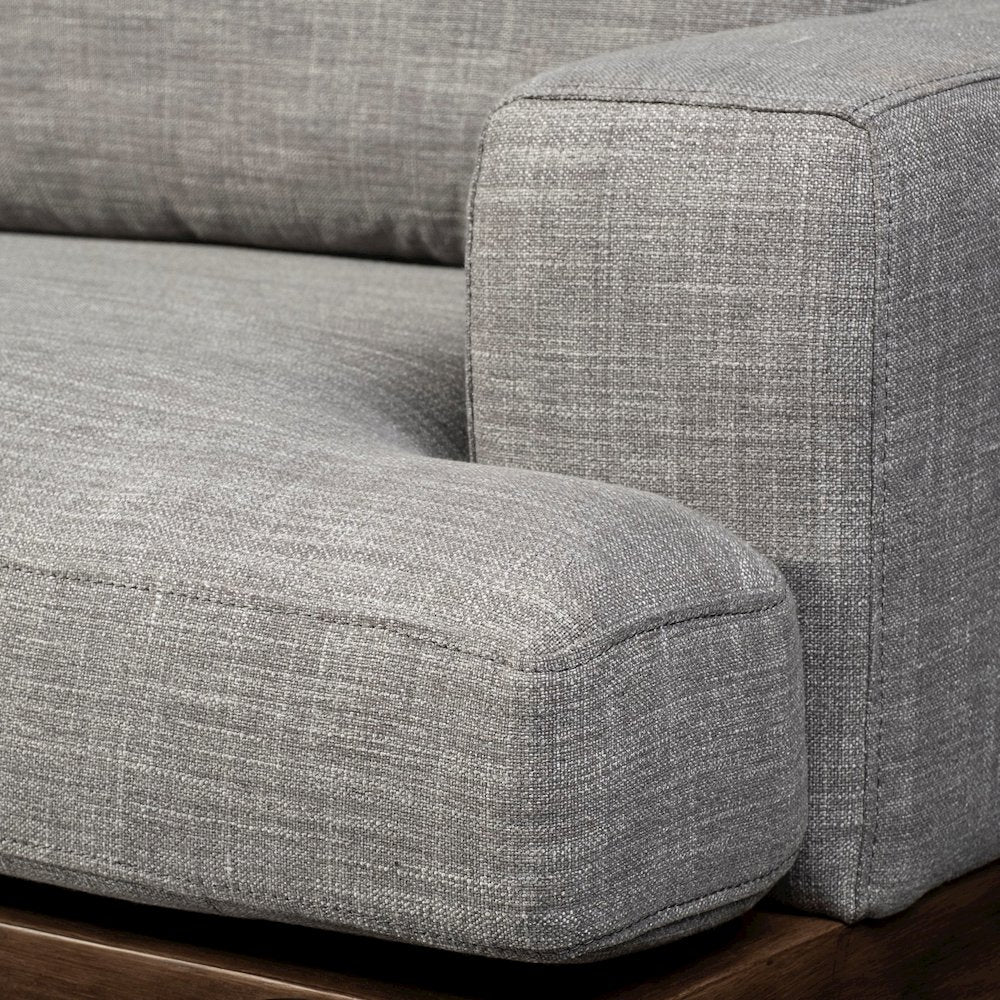 Colburne 95" Gray Upholstered Three Seater Sofa