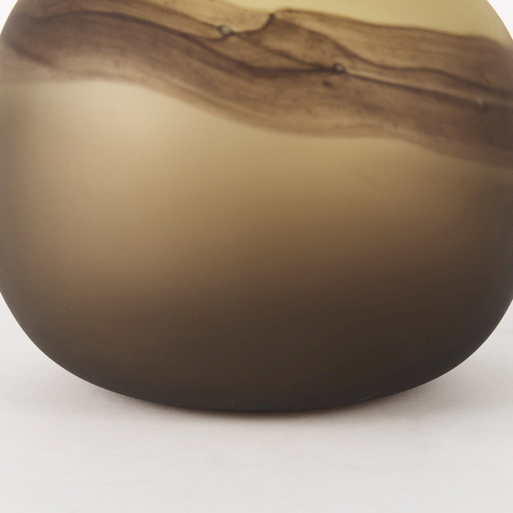 Pyla Short Yellow/Brown Glass Sand Dune Inspired Vase