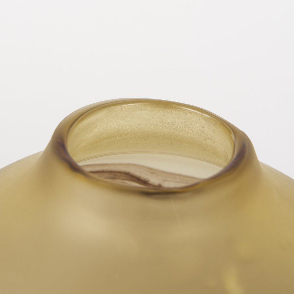Pyla Short Yellow/Brown Glass Sand Dune Inspired Vase