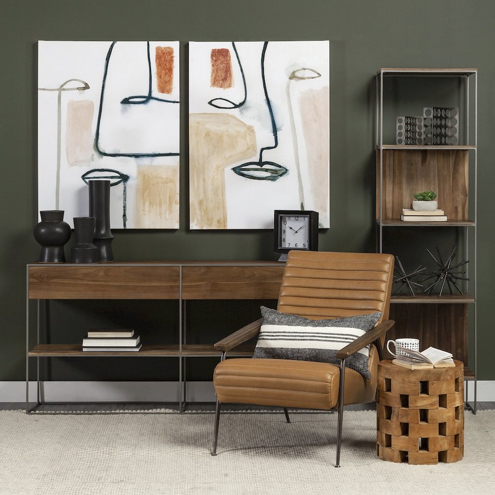 19.75 X 15 X 72.5 Brown Wood And Silver Metal Frame 4 Shelf Shelving Unit