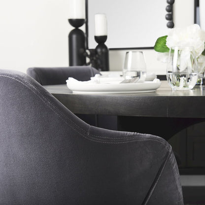 Liesl 54.L x 54.0W x 30.0H Black Wood Circular Top Dining Table