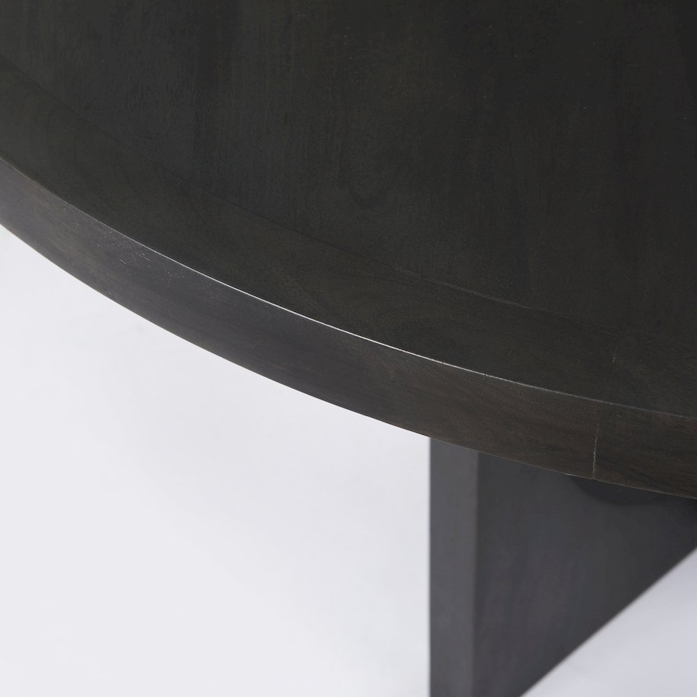 Liesl 54.L x 54.0W x 30.0H Black Wood Circular Top Dining Table