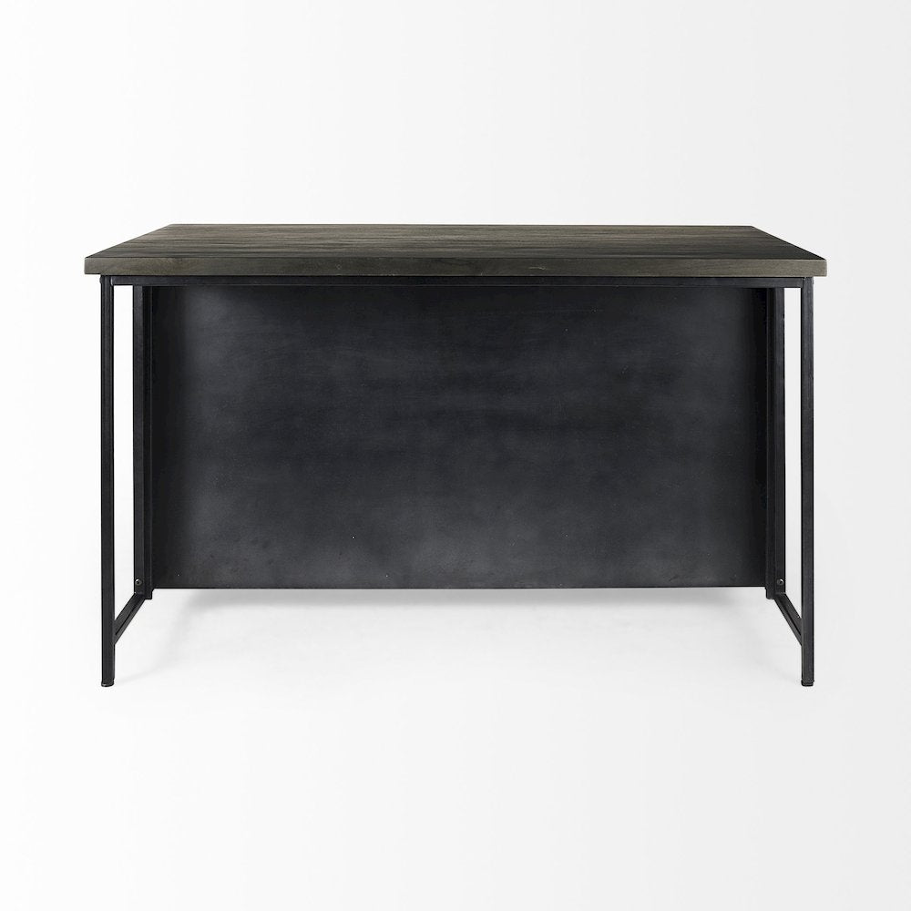 Dimitra 62.0L x 32.0W x 36.0H Dark IronGlass Doors Kitchen Island