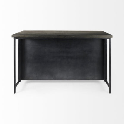 Dimitra 62.0L x 32.0W x 36.0H Dark IronGlass Doors Kitchen Island