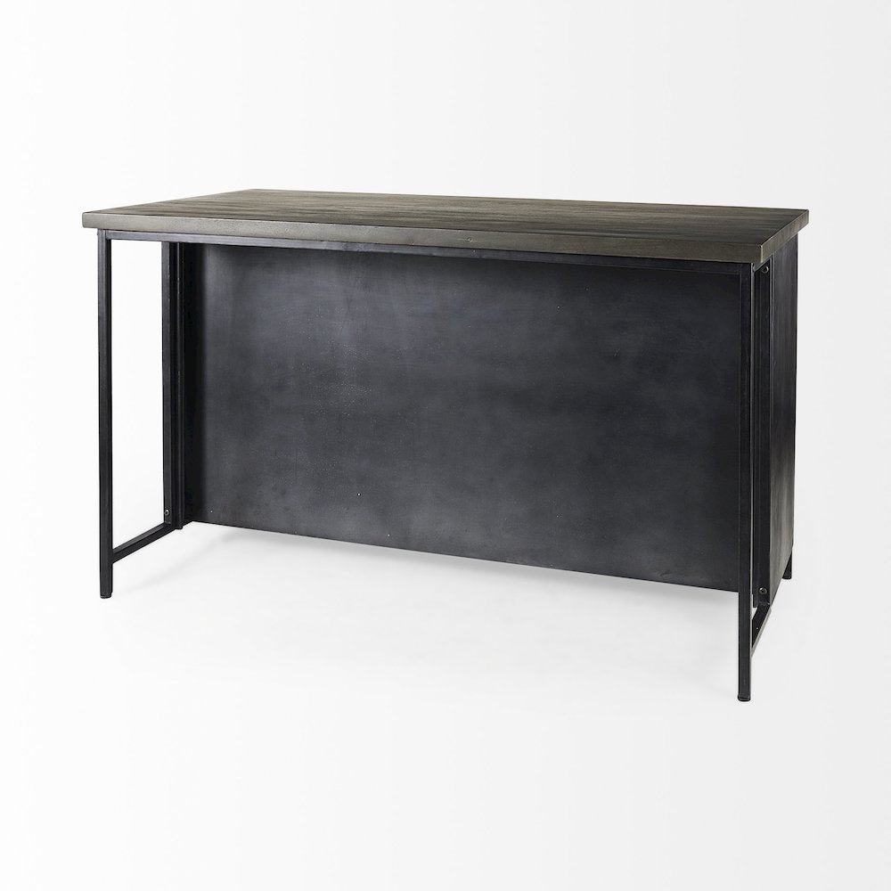 Dimitra 62.0L x 32.0W x 36.0H Dark IronGlass Doors Kitchen Island