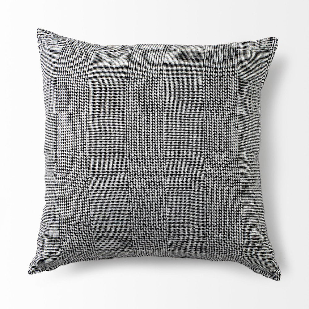 20 X 20 Black And White Fabric Decorative Pillow Cover