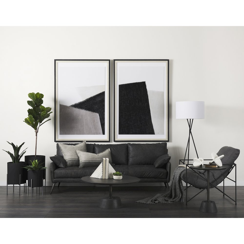 Cochrane 82L x 33W x 32.3 Black Leather Three Seater Sofa