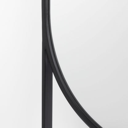 Sadie 28.0L x 2.0W x 78.0H Black Metal Rounded Arch Floor Mirror