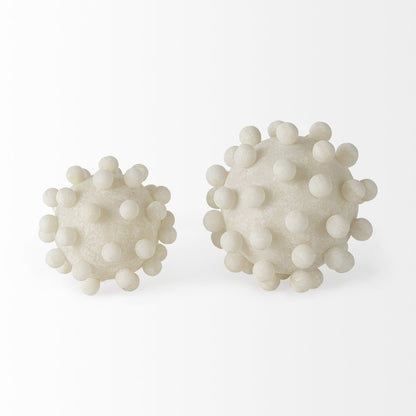 Malo 5.9L x 5.9W x 5.9H Cream Resin Large Sphere Decorative Object