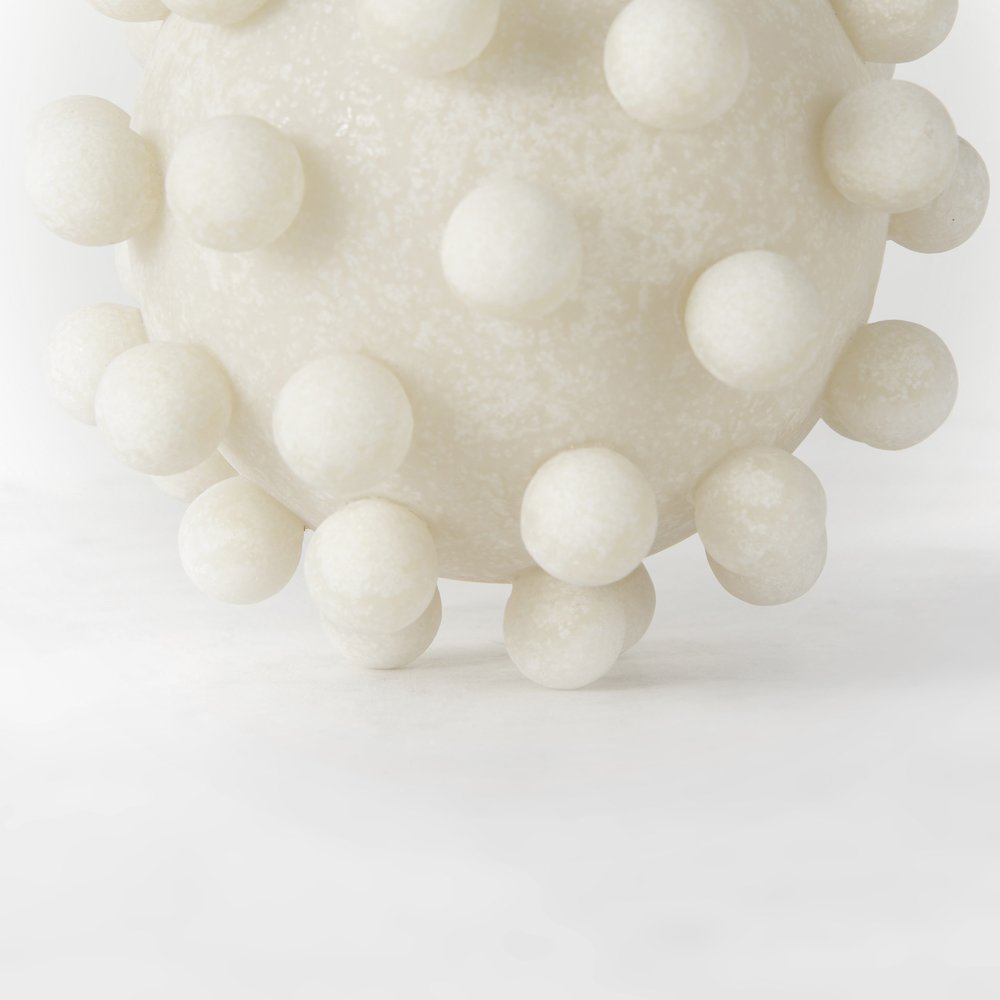 Malo 5.9L x 5.9W x 5.9H Cream Resin Large Sphere Decorative Object