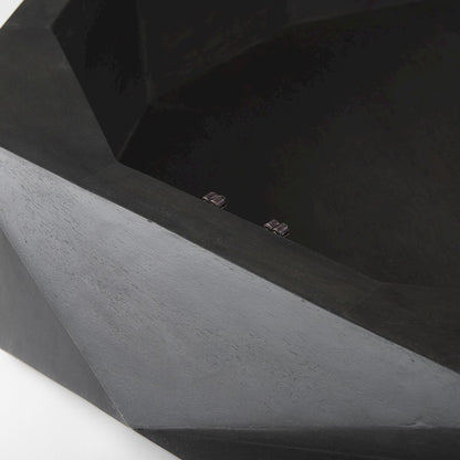 Black Solid Wood Hexagonal Storage Coffee Table