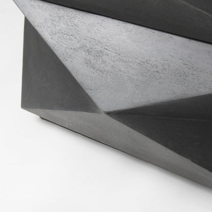 Black Solid Wood Hexagonal Storage Coffee Table