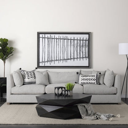 Black Solid Wood Hexagonal Storage Coffee Table
