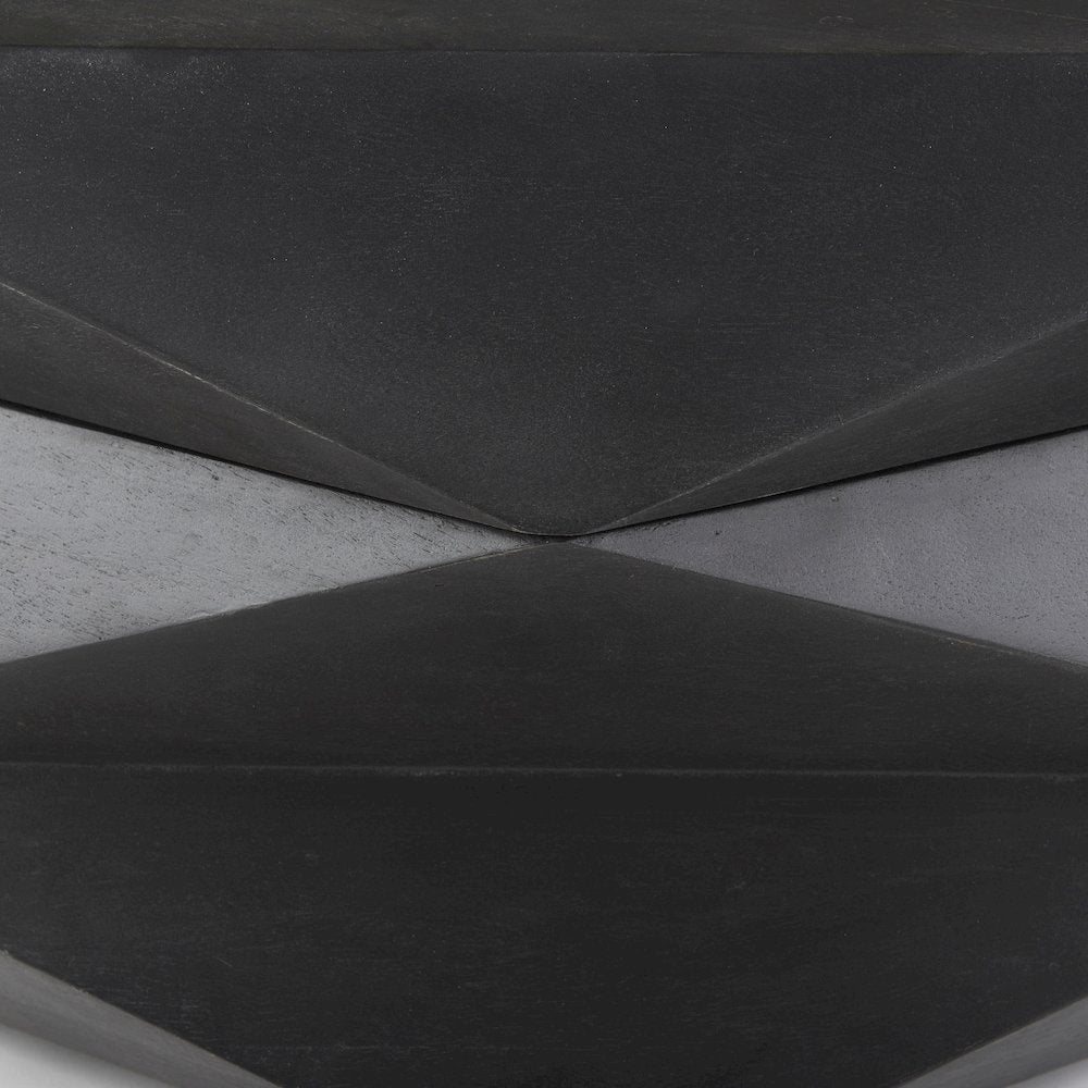 Black Solid Wood Hexagonal Storage Coffee Table