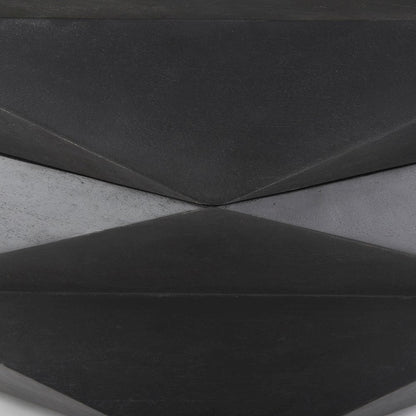 Black Solid Wood Hexagonal Storage Coffee Table