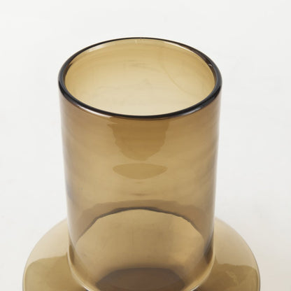 Amrita 8.3L x 8.3W x 9.7H Golden Brown Glass Vase