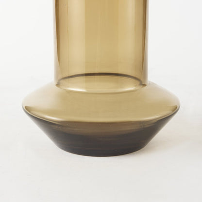 Amrita 8.3L x 8.3W x 9.7H Golden Brown Glass Vase