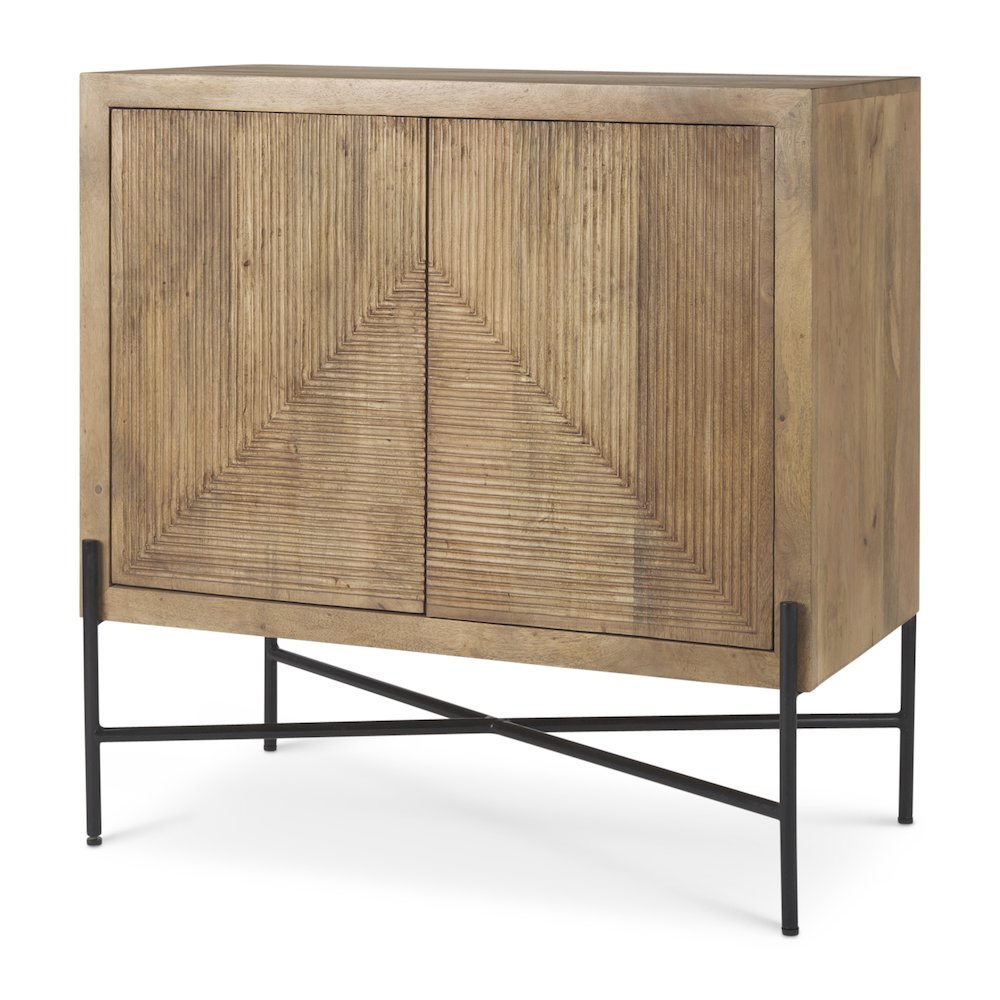 36.0L X 19.5W X 36.0H 2 Door Wood And Metal Cabinet