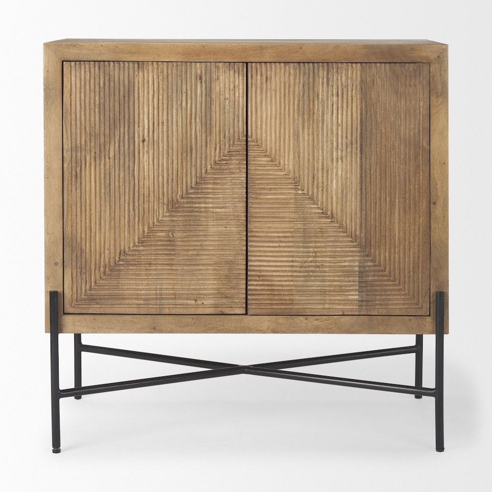 36.0L X 19.5W X 36.0H 2 Door Wood And Metal Cabinet