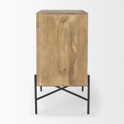 36.0L X 19.5W X 36.0H 2 Door Wood And Metal Cabinet