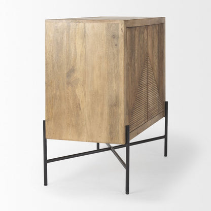 36.0L X 19.5W X 36.0H 2 Door Wood And Metal Cabinet