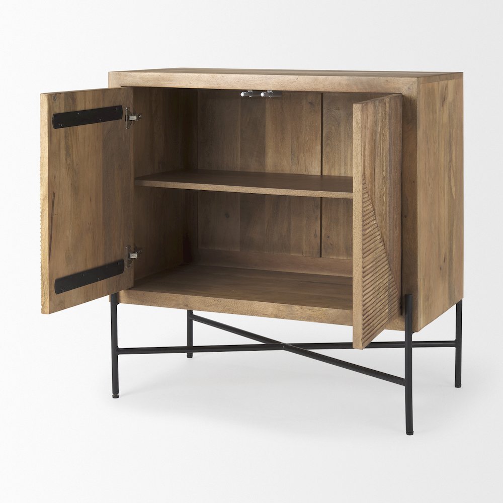 36.0L X 19.5W X 36.0H 2 Door Wood And Metal Cabinet