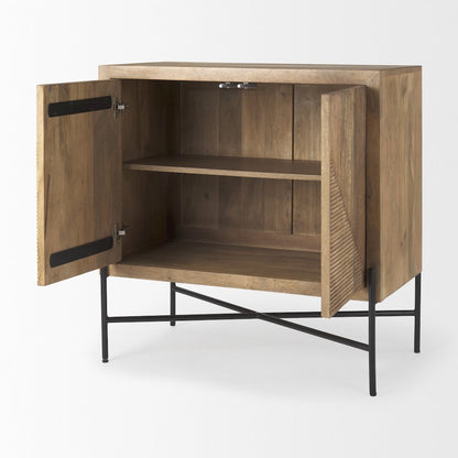 36.0L X 19.5W X 36.0H 2 Door Wood And Metal Cabinet