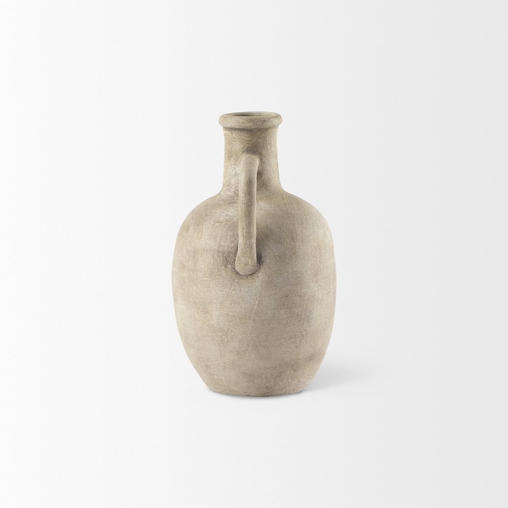 Zenn 5.3L x 5.3W x 9.3H Warm Beige Ceramic Vase
