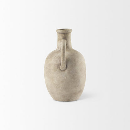 Zenn 5.3L x 5.3W x 9.3H Warm Beige Ceramic Vase