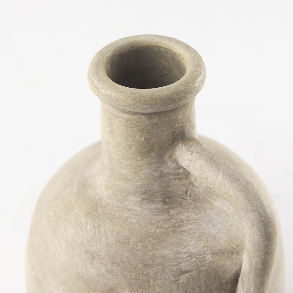 Zenn 5.3L x 5.3W x 9.3H Warm Beige Ceramic Vase